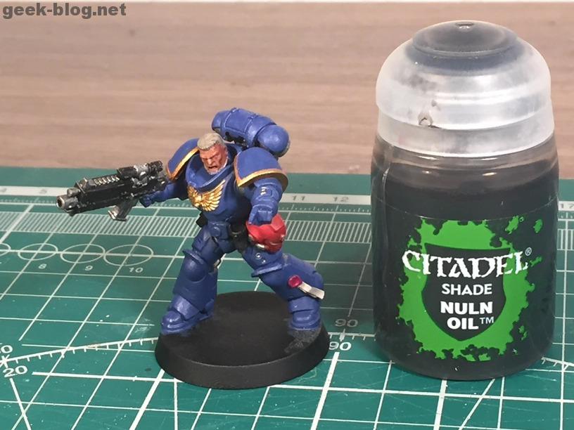how to paint warhammer head and hair step 06 Nuln Oil