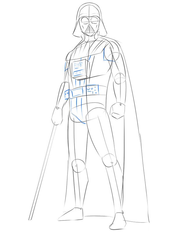 how to draw darth vader step by step easy