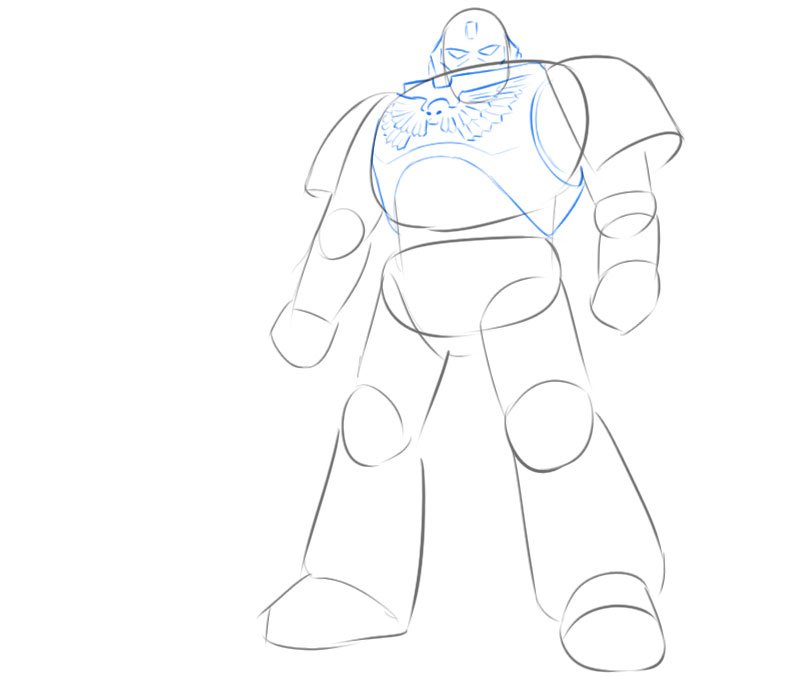 how to draw space marine easy