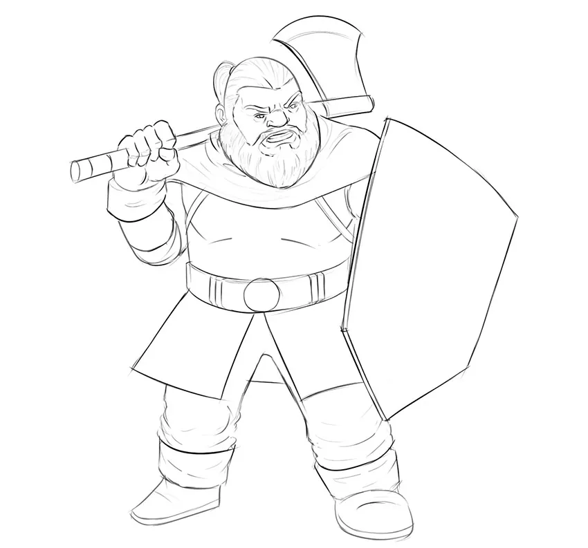 how to draw a dwarf step by step