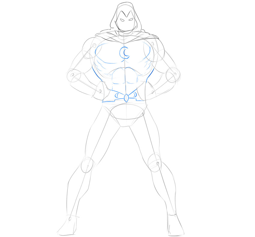 how to draw moon knight from marvel