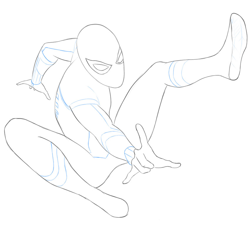 how to draw spider-man step-by-step