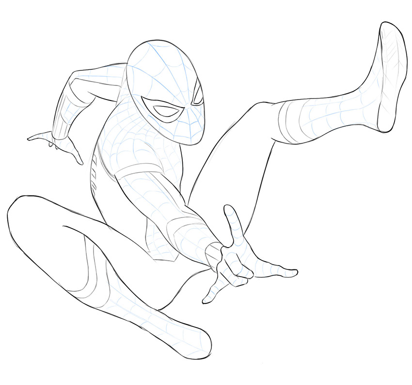 how to draw spider-man homecoming