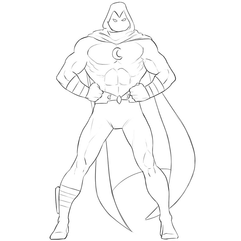 How to Draw Moon Knight